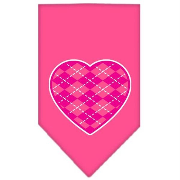 Unconditional Love Argyle Heart Pink Screen Print Bandana Bright Pink Small UN847740